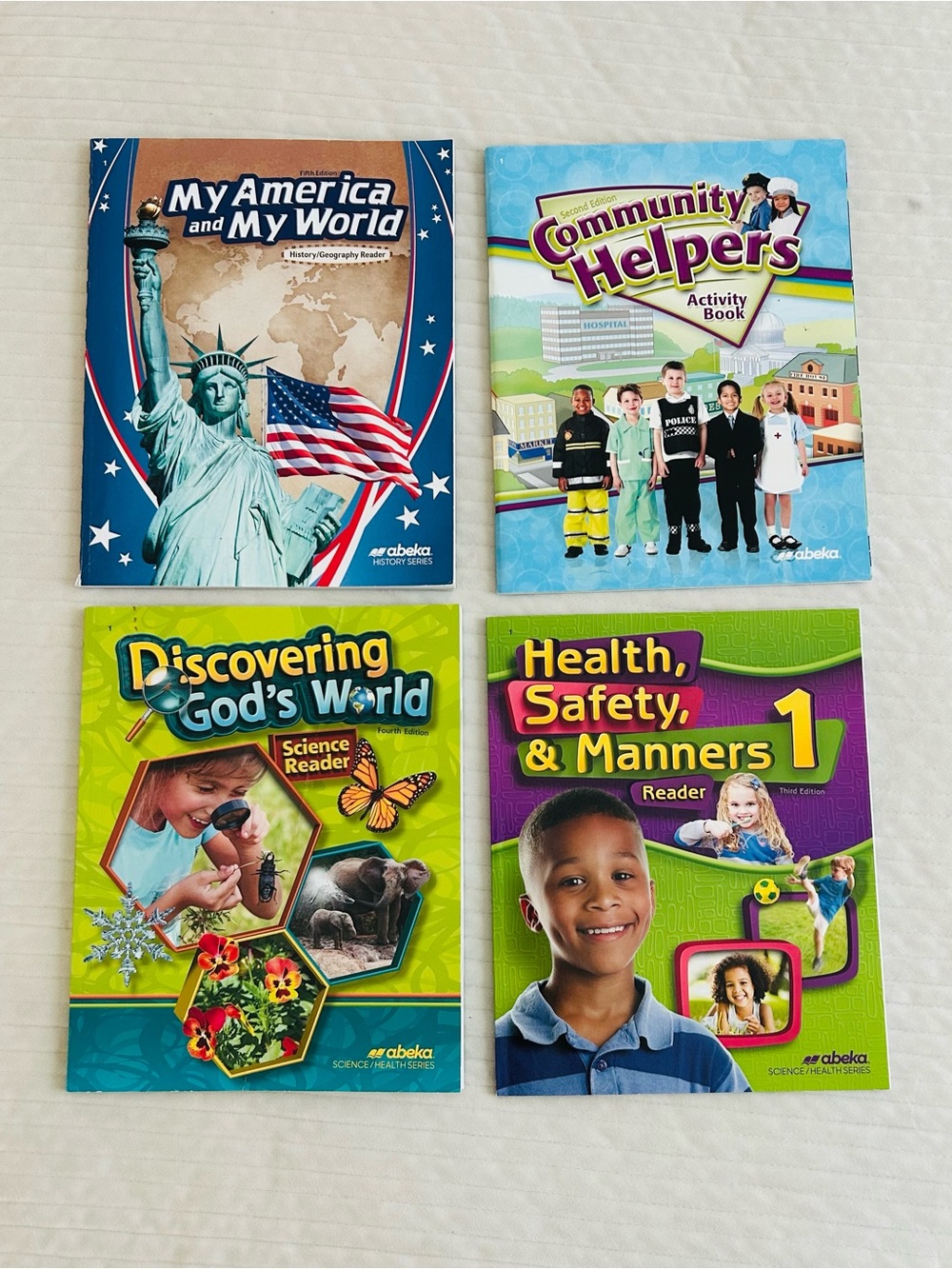 Abeka 1st Grade History, Social studies, Science and Health Tex/Activity Set